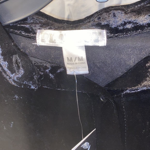 Brand NEW NWT Ladies Playboy Black Crushed Velour Shacket velvet soft feel - Picture 9 of 16